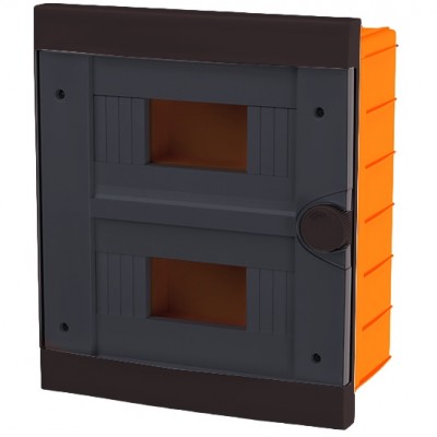 Πίνακας Χωνευτός Πλαστικός 2Σειρών 16Στοιχείων IP40 Attis Μαύρος 60176BL